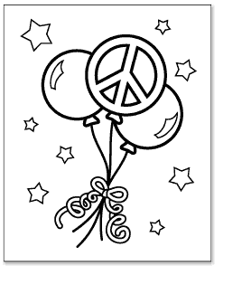 balloons peace sign