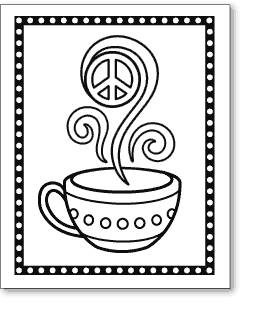coffee cup peace sign