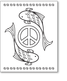 koi fish peace sign