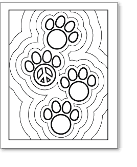 paw prints peace sign