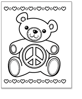 teddy bear peace sign