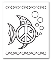 angel fish peace sign coloring page