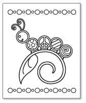 caterpillar peace sign coloring page